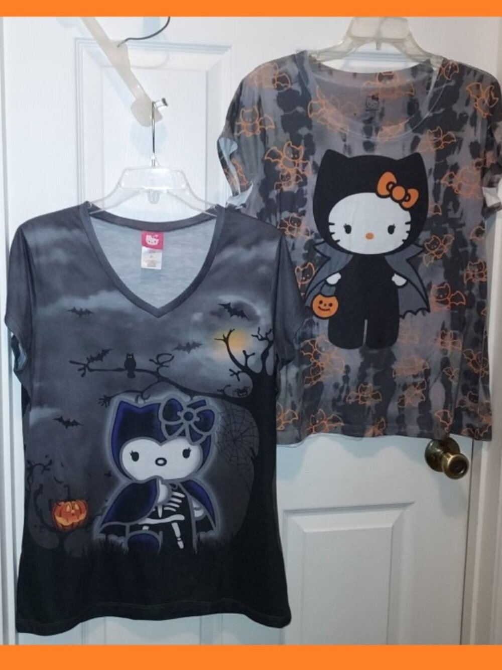 LOT HELLO KITTY HALLOWEEN 😺🎃👻 Shirts Sanrio Vampire Bat Skeleton Girls Jr XL